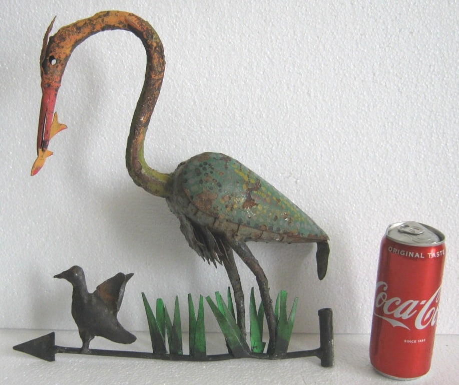Iron fishing bird weather vane (1 of 9)