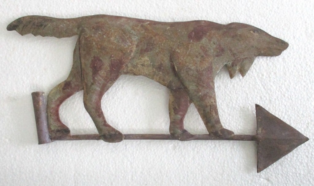 Iron dog weather vane cutout embossed (1 of 6)