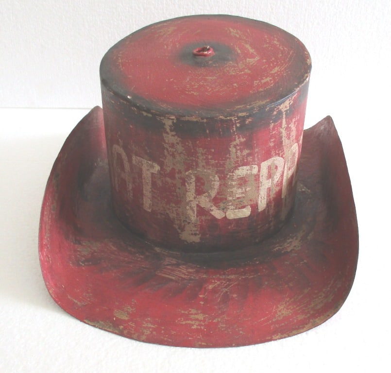 Iron hat trade store display advertisement sign (1 of 9)