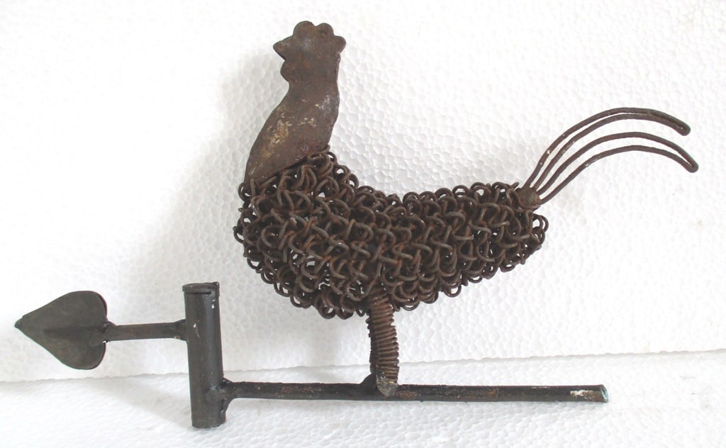 Unusual iron Rooster weather vane (1 of 7)
