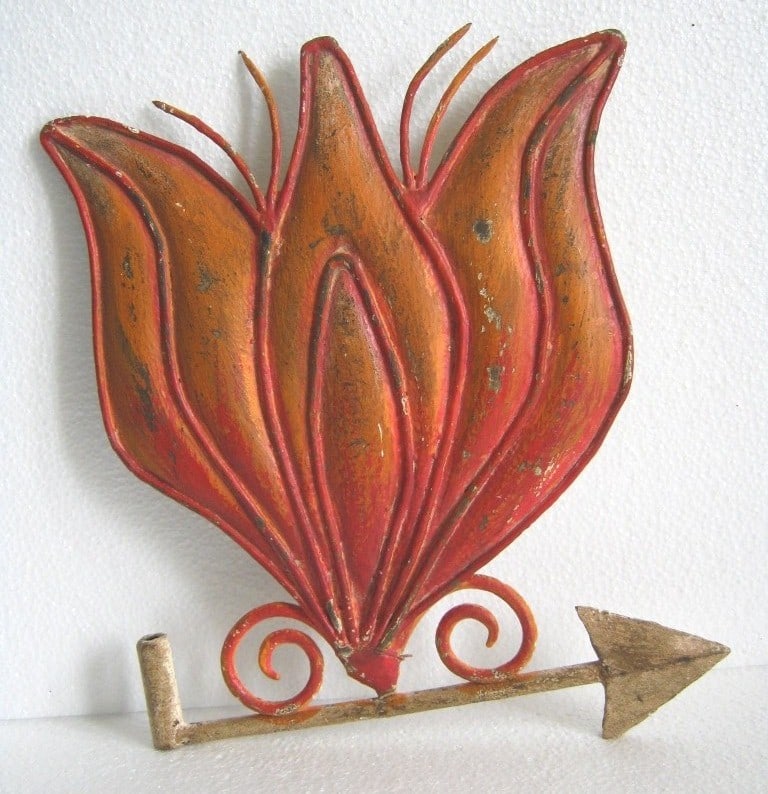 Iron flower weathervane embossed (1 of 8)