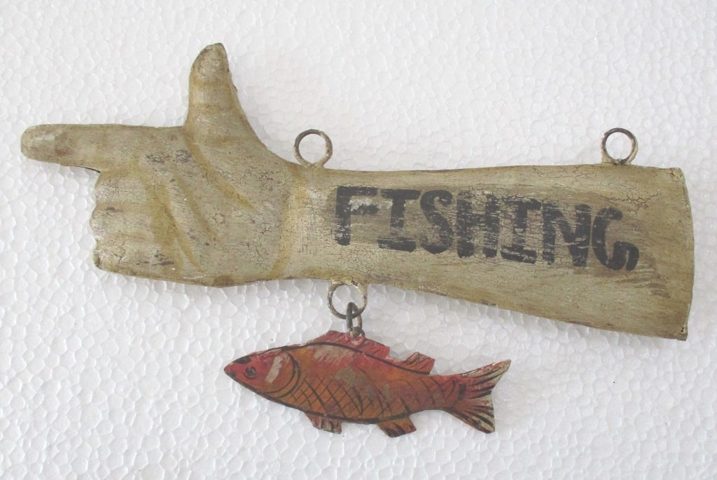 Hand direction advertisement trade sign fishing . (1 of 7)