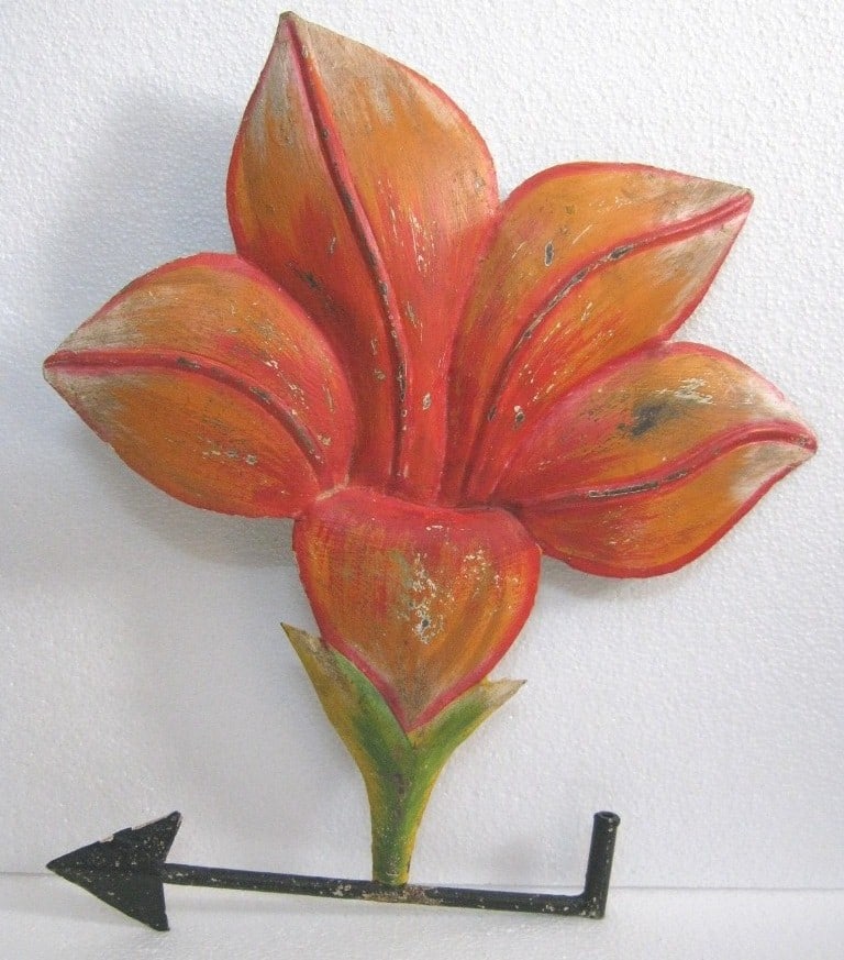 Iron flower weathervane embossed (1 of 5)