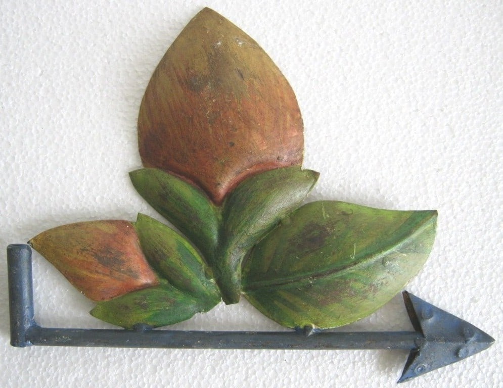 Iron flower and leaf weathervane (1 of 7)