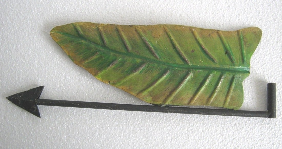 Iron leaf weather vane , embossed . (1 of 6)