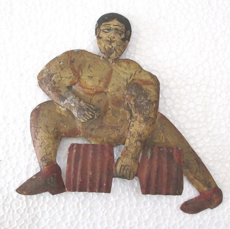 Body builder gymnasium trade advertisement sign hanging (1 of 6)