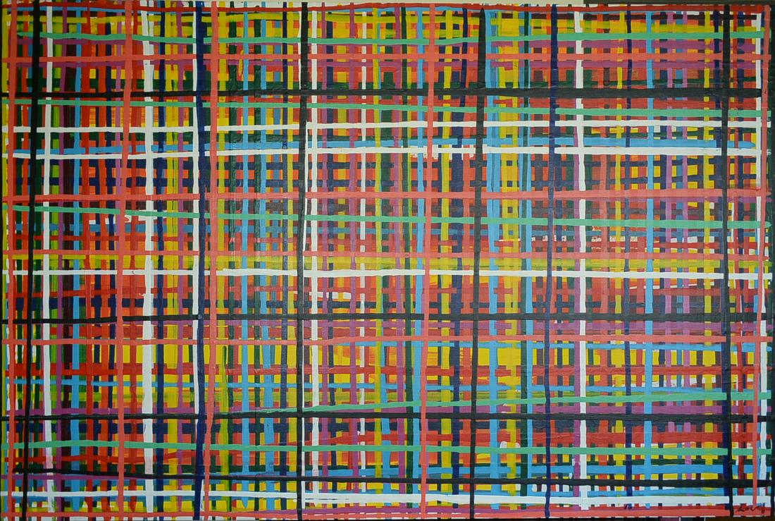 Signature painting, sharply abstract lines painting, (1 of 18)