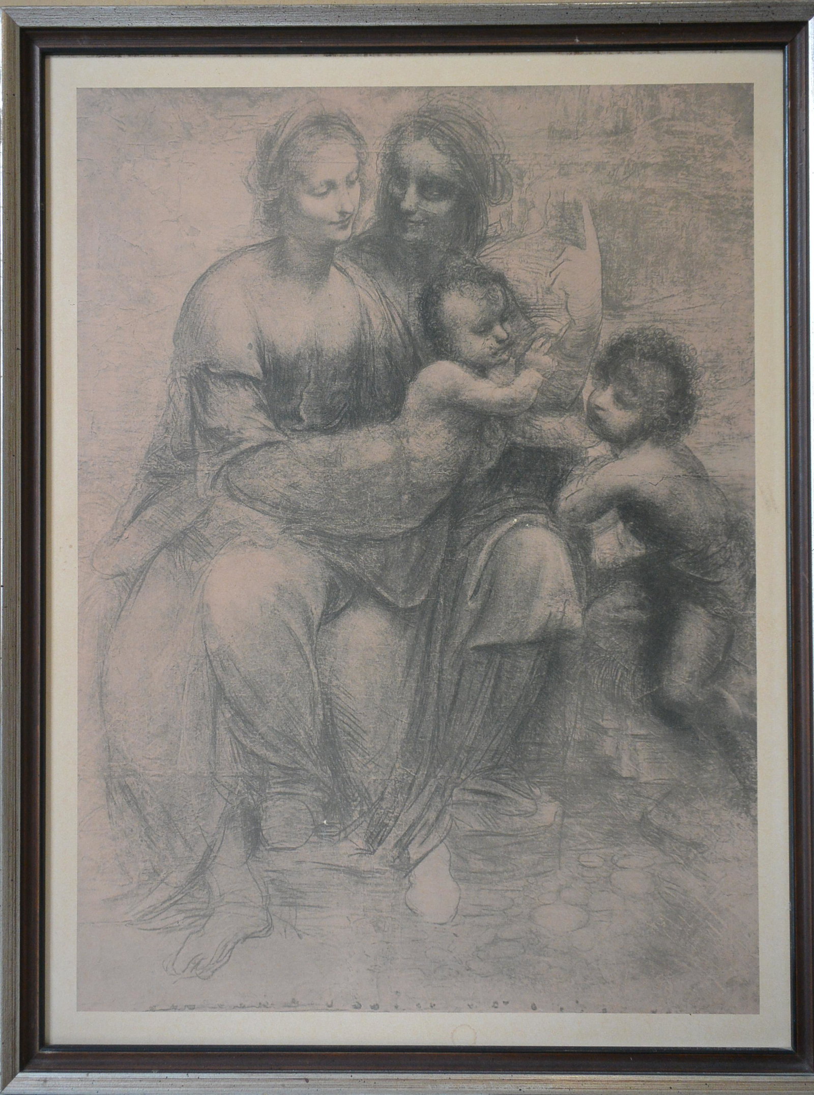 Painting, A leonardo Da Vinci sketch, Reproduction Art: 一幅保存完好的达. 芬奇的素描作品，印刷品画。这幅画߯