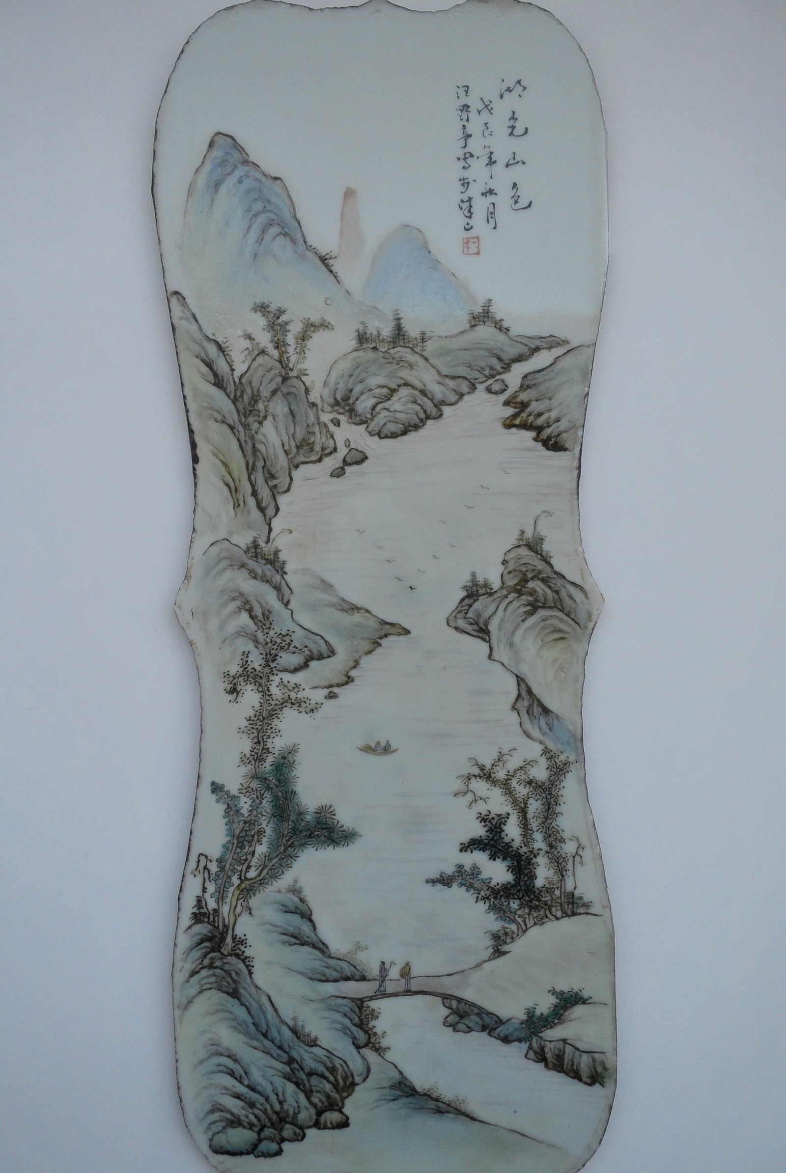 Porcelain Zhu Shan eight porcelain painting screen: 珠山八友瓷板画: 瓷板画尺寸：51cm x 19.5cm.-----------------------------------------Zhu Shan eight porcelain painting scree