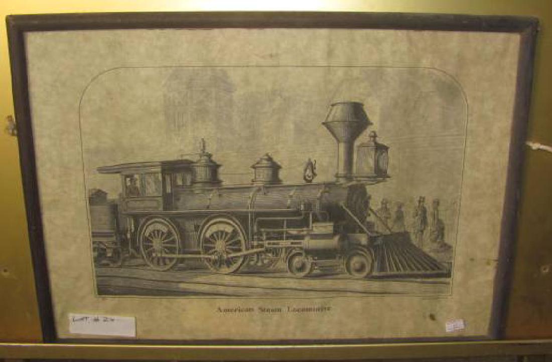 American Steam Locomotive Print: This is approx. 15x21. Norman Del Aurelian Publications, 1876.
