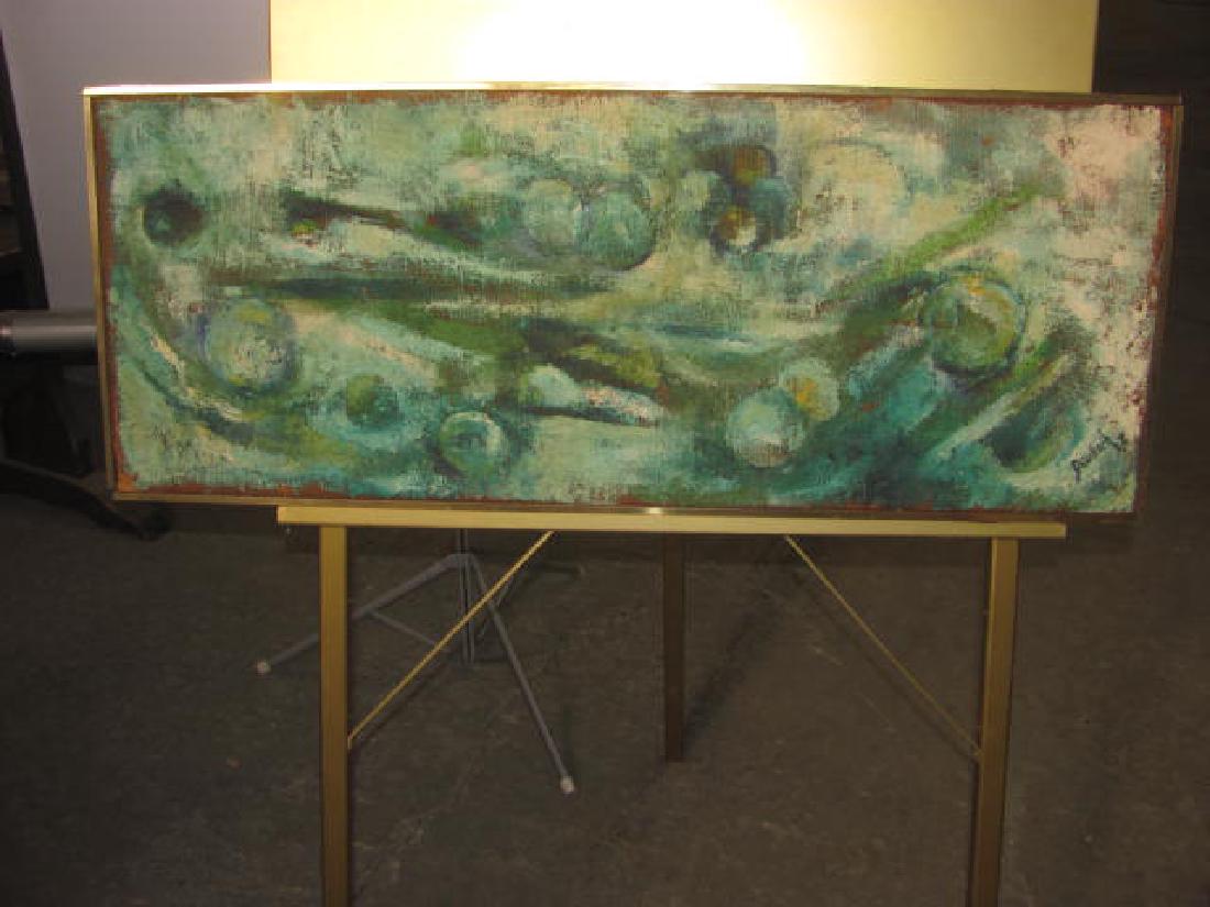 Oil on Burlap E. Deutsch: This is approx.15x37