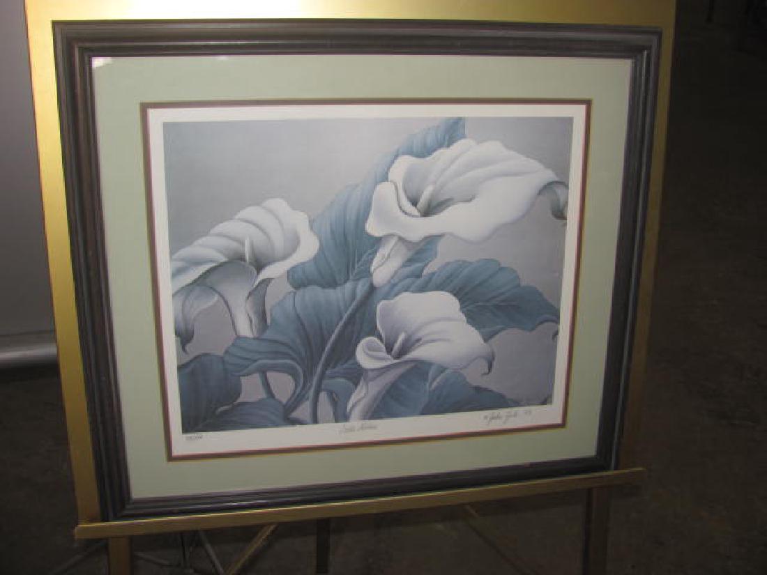 John Zak Culla Lillies Print Signed: This 1983 is number73/500 . Dated 1983. It is approx. 22x26