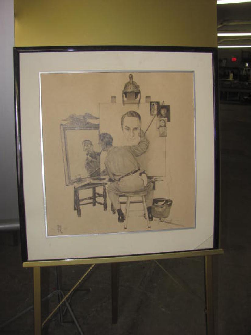 Norman Rockwell Print: This is approx. 28x29. No glass.
