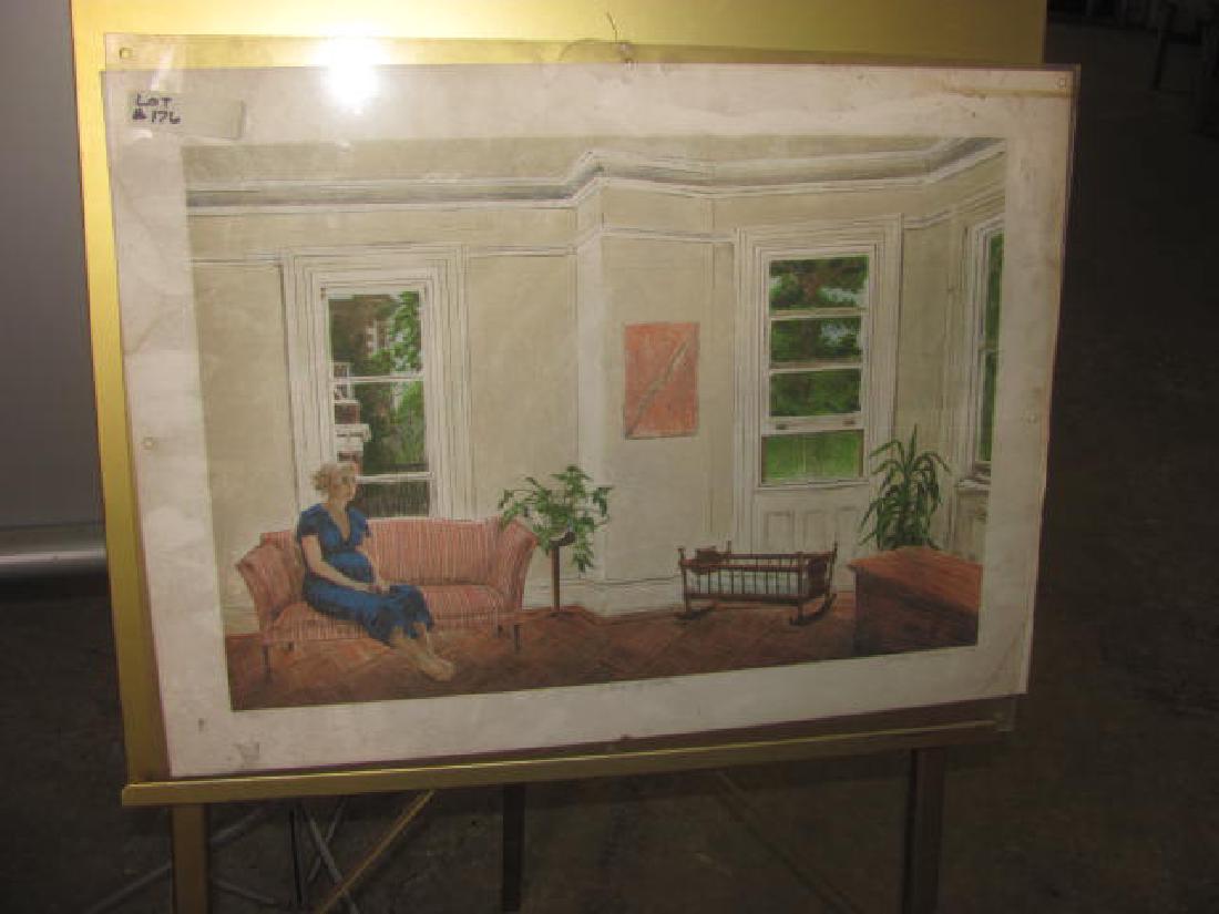 Interior w/ Cradle Signed Print: This is approx. 20x28. Numbered 6/45