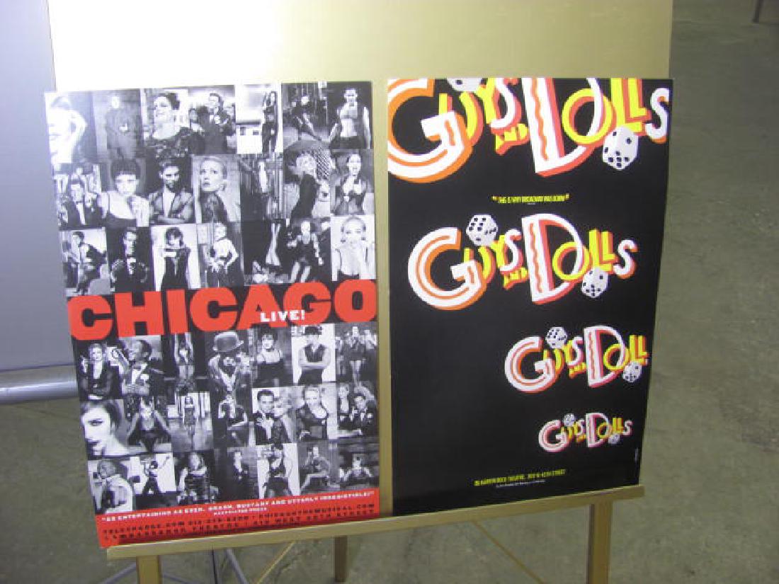 5 Theatre Posters: You are getting all 5 pictured. Mamma Mia, Les Miserables, Chicago, Jersey Boys, Guy Dolls. Approx. 14x22