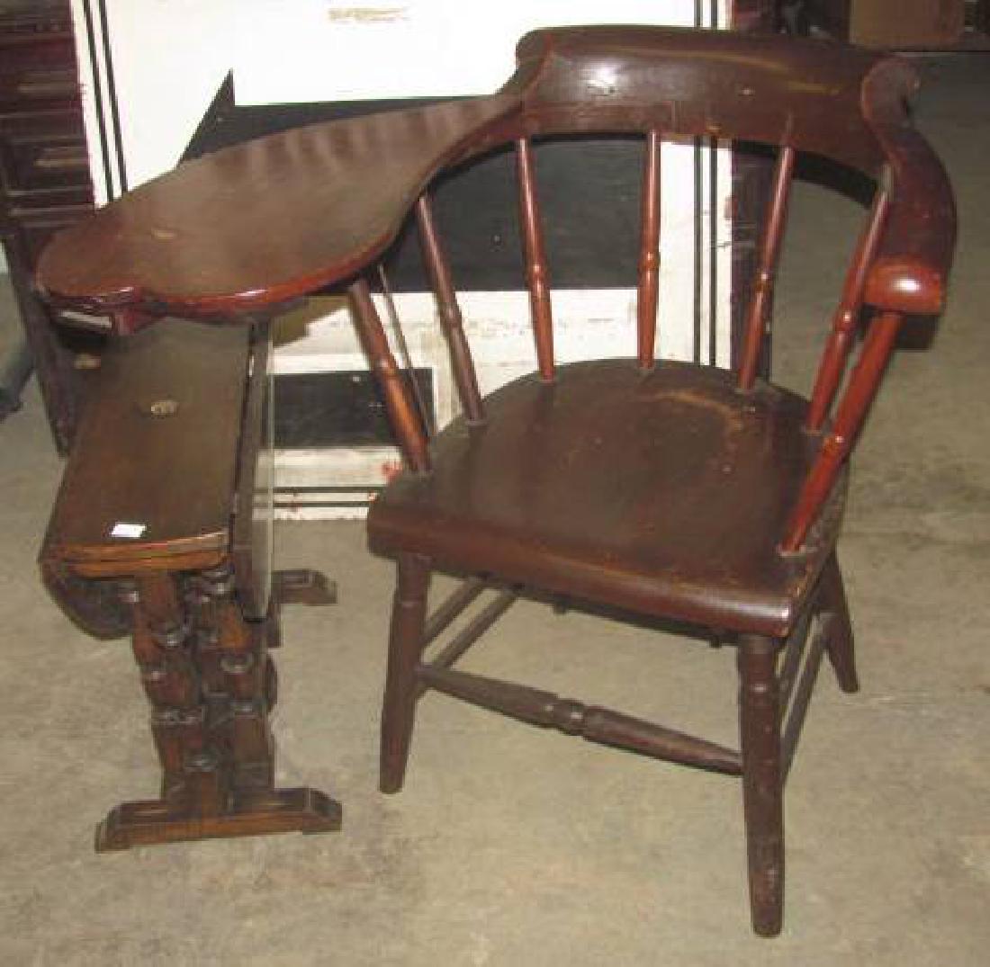 Side Writing Chair & Table: Gateleg table was used for a lamp.