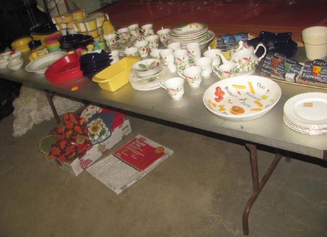 Table Lot: Getting all items on & under table - Marshalls , Home Goods, Royal Doulton , Chantel. Most of them still have price tags!