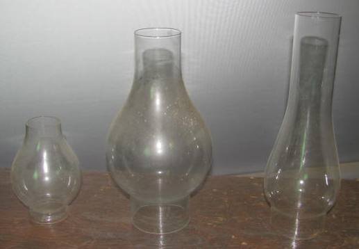 3 Oil Lamp Chimneys (1 of 2)