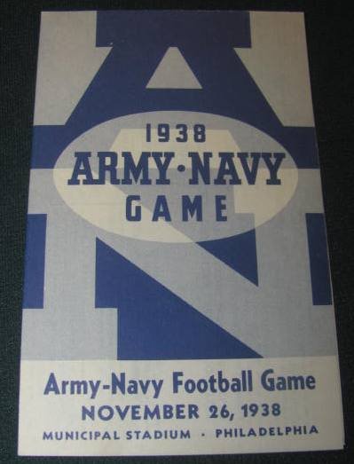 1938 ARMY NAVY FOOTBALL GAME PROGRAM (1 of 3)