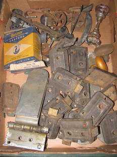 Hardware Lot: Lot includes Door Lock Parts, Door Knobs, including glass, and misc.