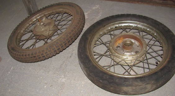 2 Motorcycle Tires & Rims: Both included in this lot