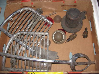 Car Parts Lot: Includes Chrome Trim, Grill Parts, Gauges, Mirrors, & Misc