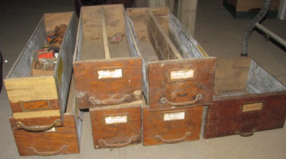 7 Apothecary Cabinet Drawers: Store Counter / Apothecary Cabinet Drawers. Need to be cleaned