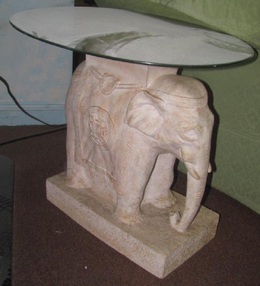 2 Glass Top Elephant Tables: 2 Tables
