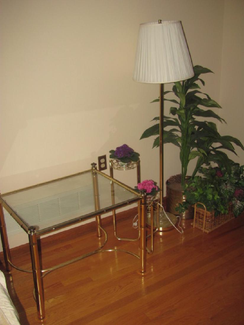 Brass Table Lamp & Plant Stand (1 of 1)