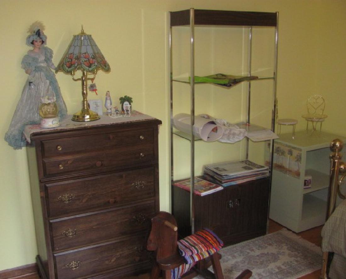 Dynasty Doll , Dresser, Lot: Includes Doll, Dresser, Rocking Horse, Doll Table & Chairs