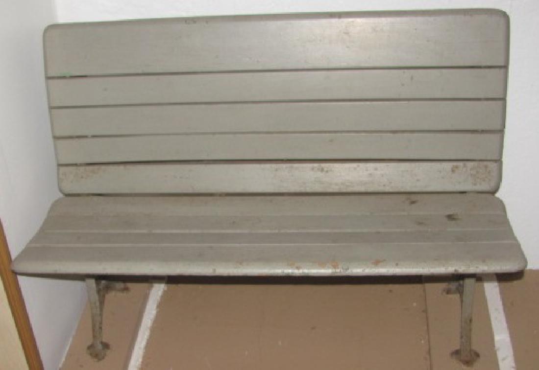 Gray Painted Folding Bench (1 of 2)