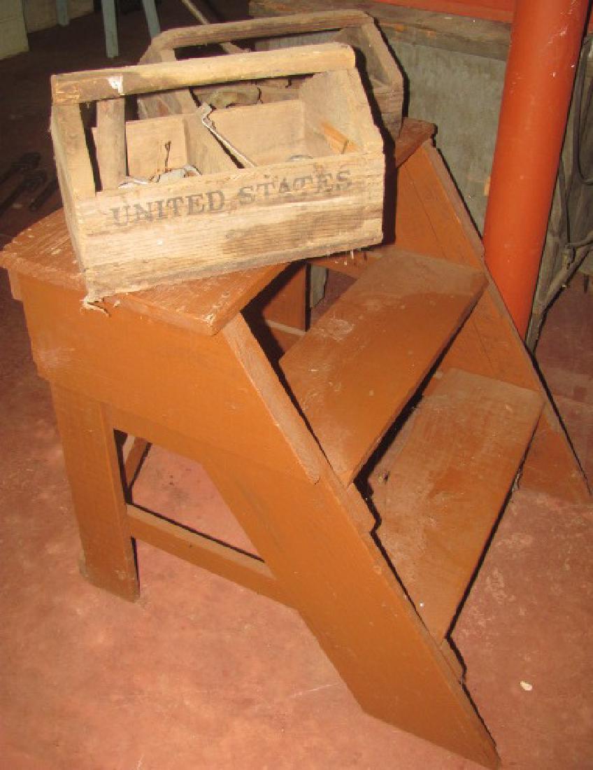 Wooden Steps & Wood Tote Lot (1 of 2)
