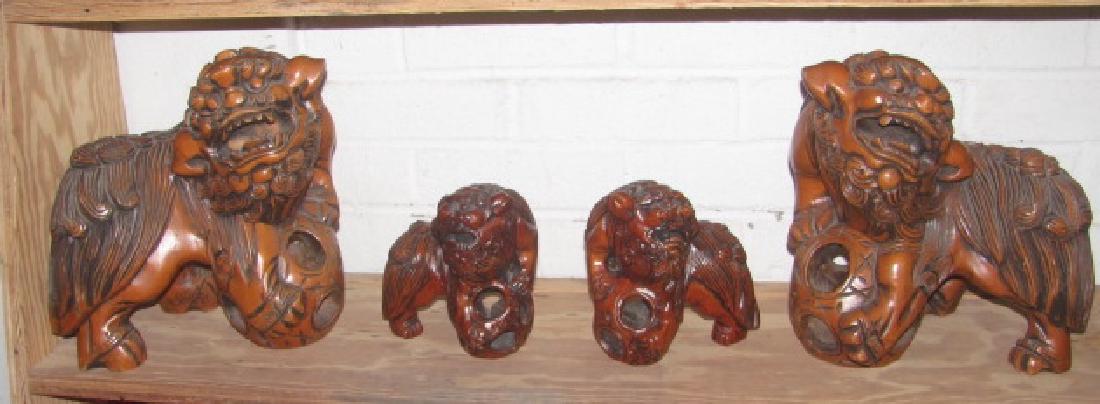 Wood Carved Foo Dogs: Foo Dogs