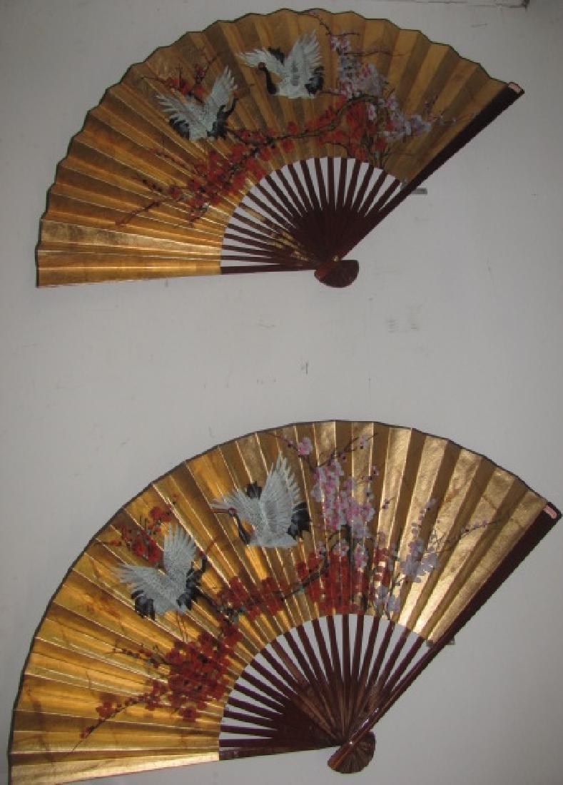 2 Oriental Wall Hanging Fans (1 of 1)