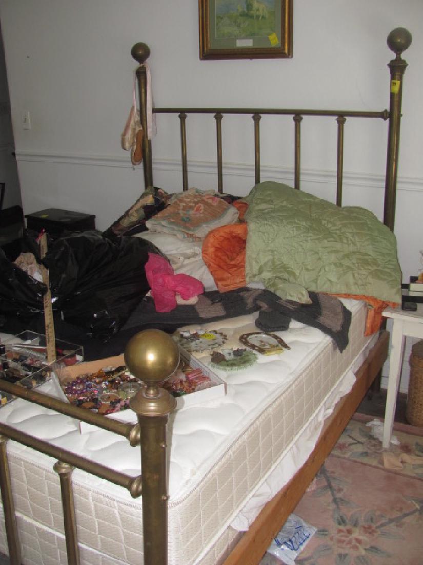 Brass Bed: Bed Only, Not ContentsDoes not have original rails. Dimensions are approx. 55"x78"