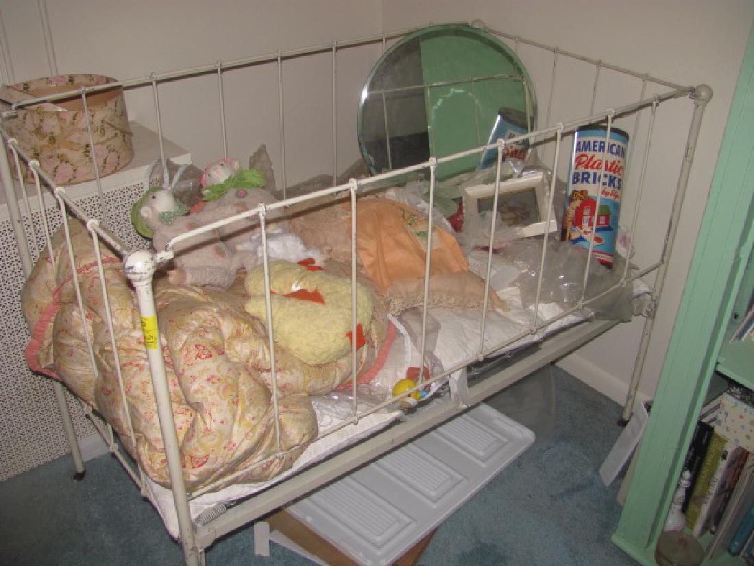 Iron Crib & Contents: Crib with contents included