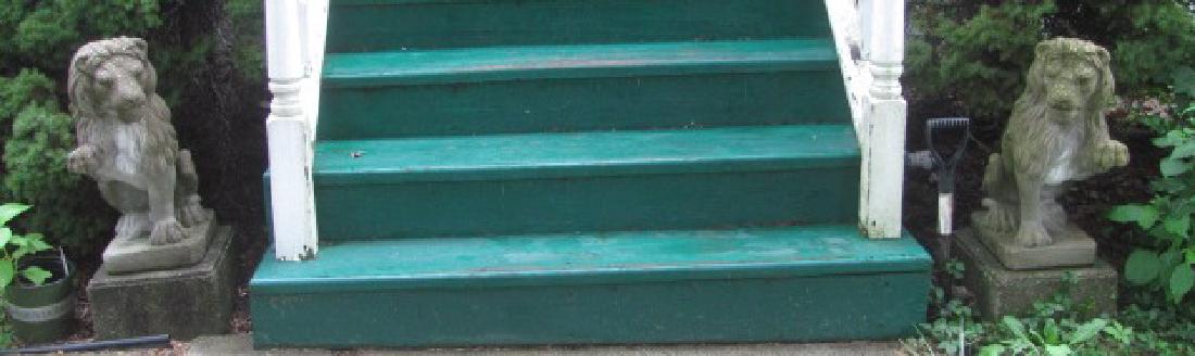 Pair of 30" tall Concrete Lions (1 of 3)