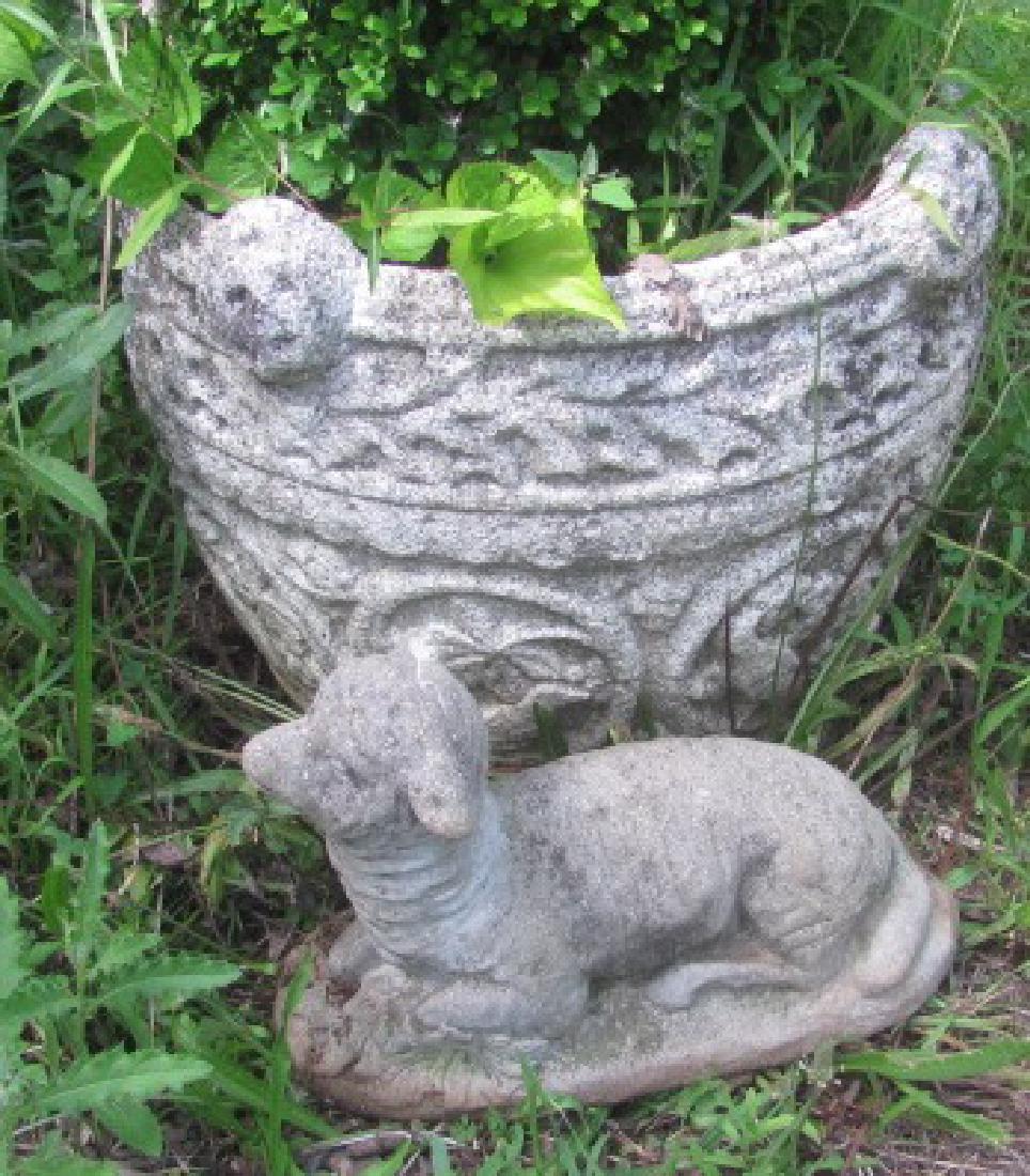 Concrete planter & lamb (1 of 1)