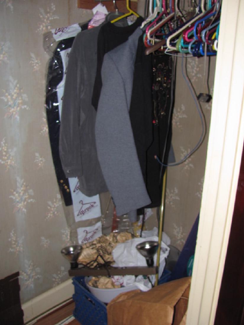 Closet Contents: Includes Clothing, Misc Trays, Projector, & misc.