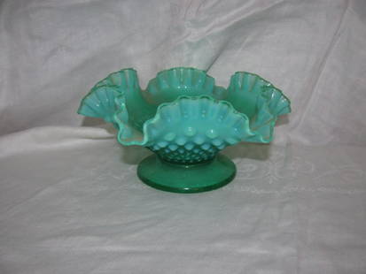Fenton Glass Hobnail Bowl: Approx. 8 1/4" in diameter.