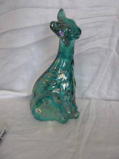 Fenton Glass Alley Cat: Approx. 11 1/2" tall.
