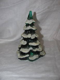 Fenton Glass Frosted Christmas Tree: Approx. 6" tall.