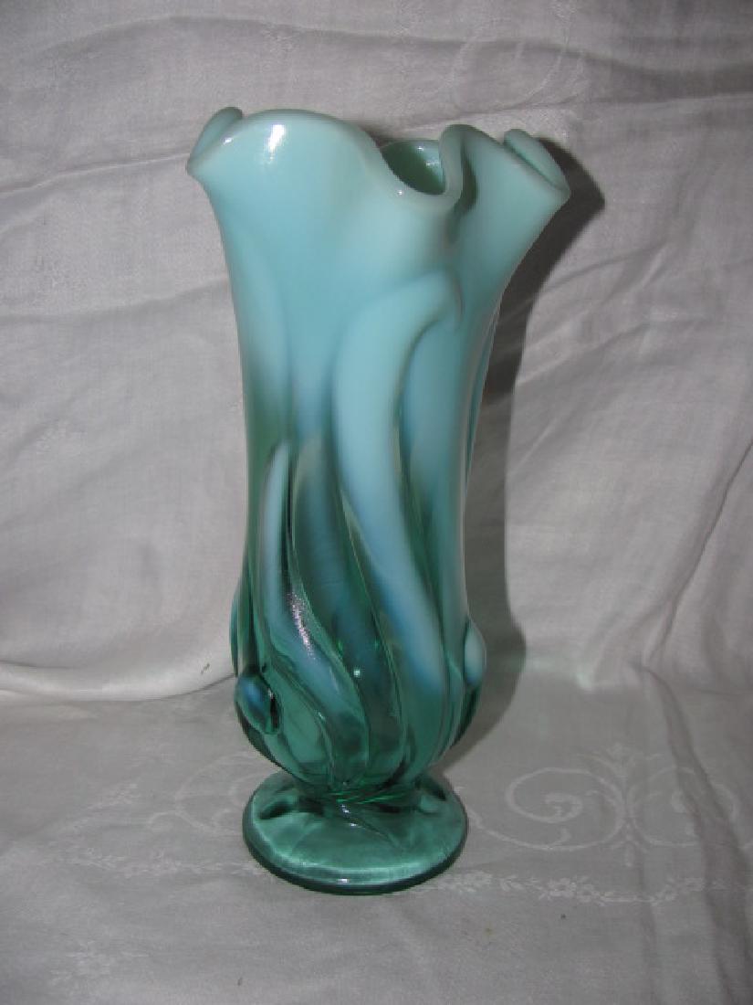 Fenton Glass Minted Cream Vase: Approx. 9 1/2" tall.