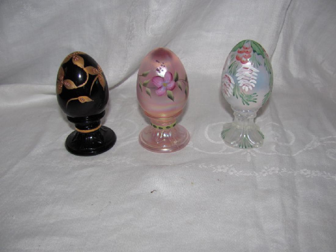 3 Fenton Hand Painted Eggs (1 of 4)