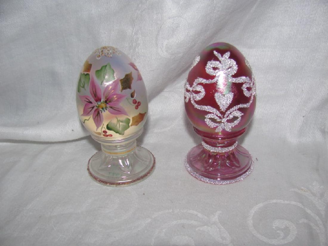 2 Fenton Glass Eggs Hand Painted (1 of 2)
