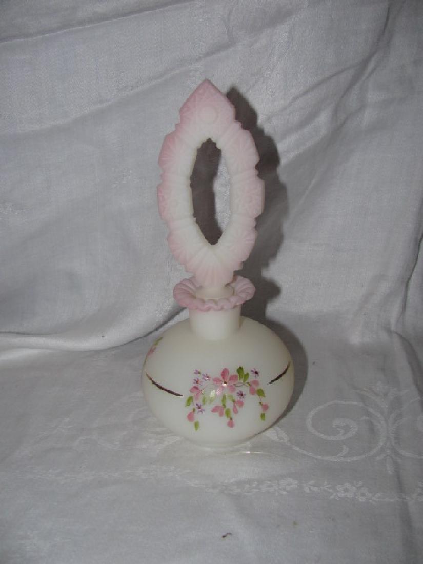 Hand Painted Fenton Glass Perfume Bottle (1 of 2)