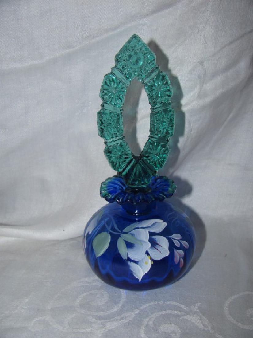 Hand Painted Fenton Glass Perfume Bottle (1 of 2)