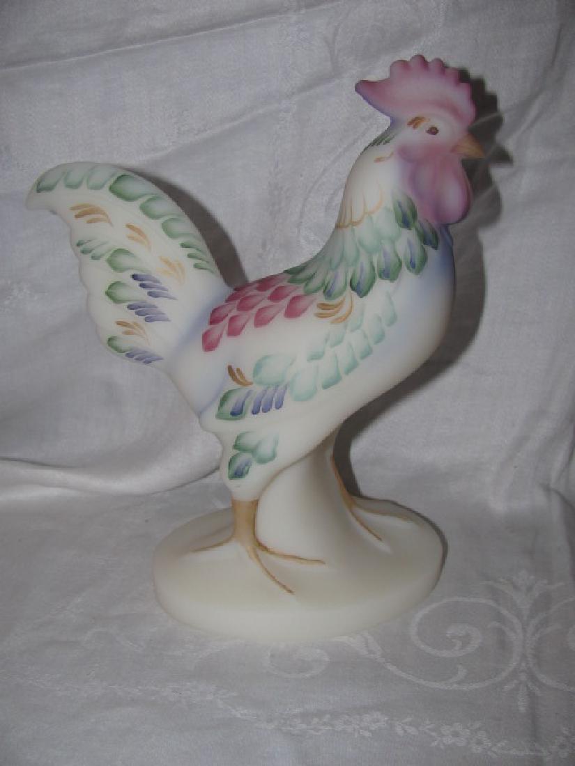 Hand Painted Fenton Art Glass Rooster (1 of 2)