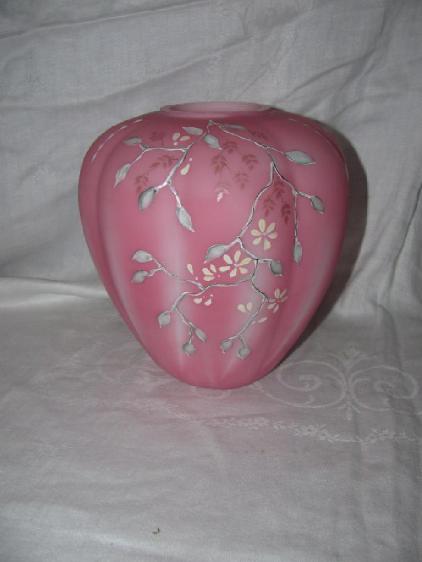 Pink Fenton Hand Painted Vase (1 of 3)
