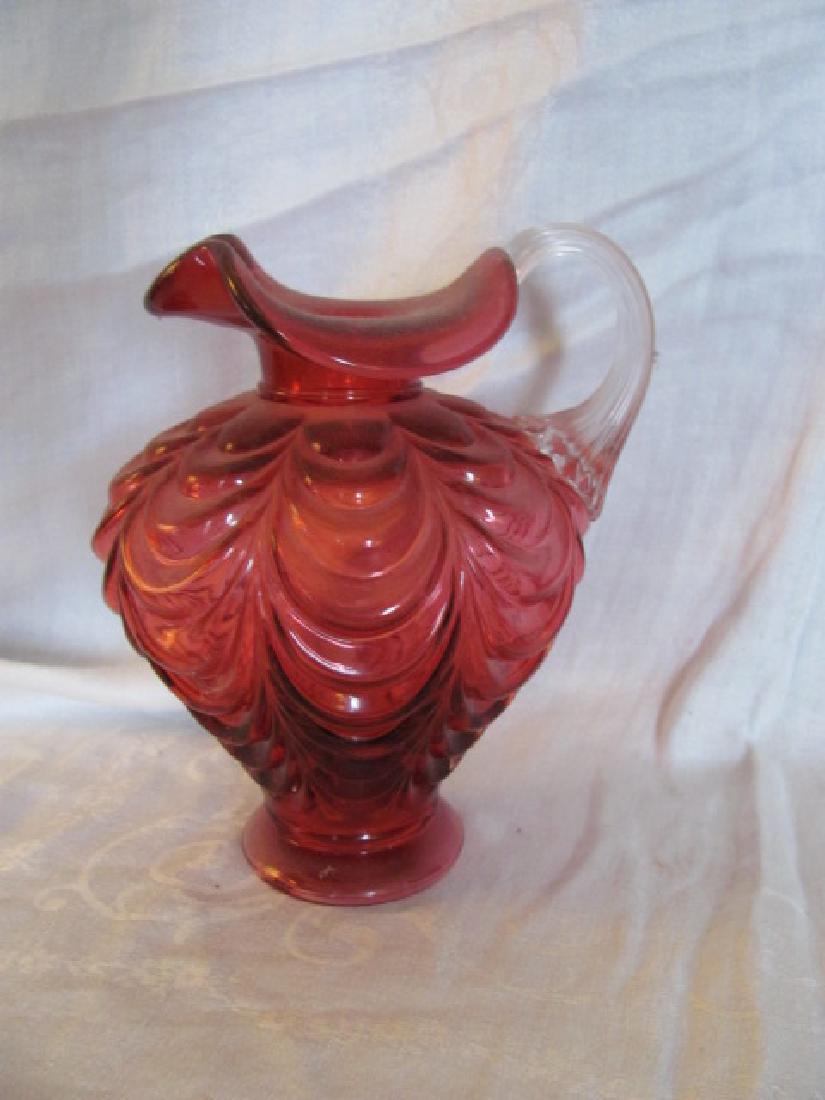 Bill Fenton Cranberry Glass Pitcher (1 of 2)